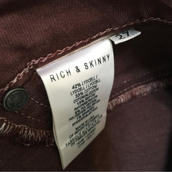 Rich & Skinny Brown Jeans Size 27 - Picture 5 of 7
